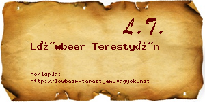 Löwbeer Terestyén névjegykártya